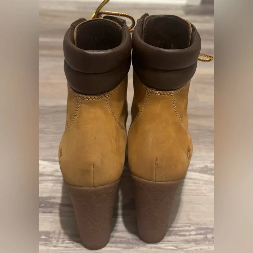 TIMBERLAKE Tillston Leather Heeled Lace-Up Boots Color Wheat Nubuck Size 8 - Picture 10 of 16